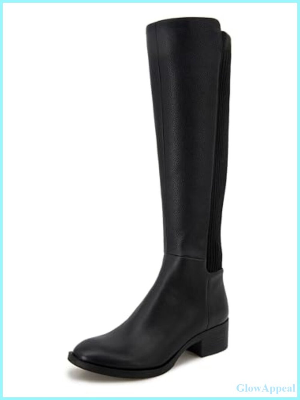 Kenneth Cole New York Levon Knee-High Leather Boot Round Toe Slip On